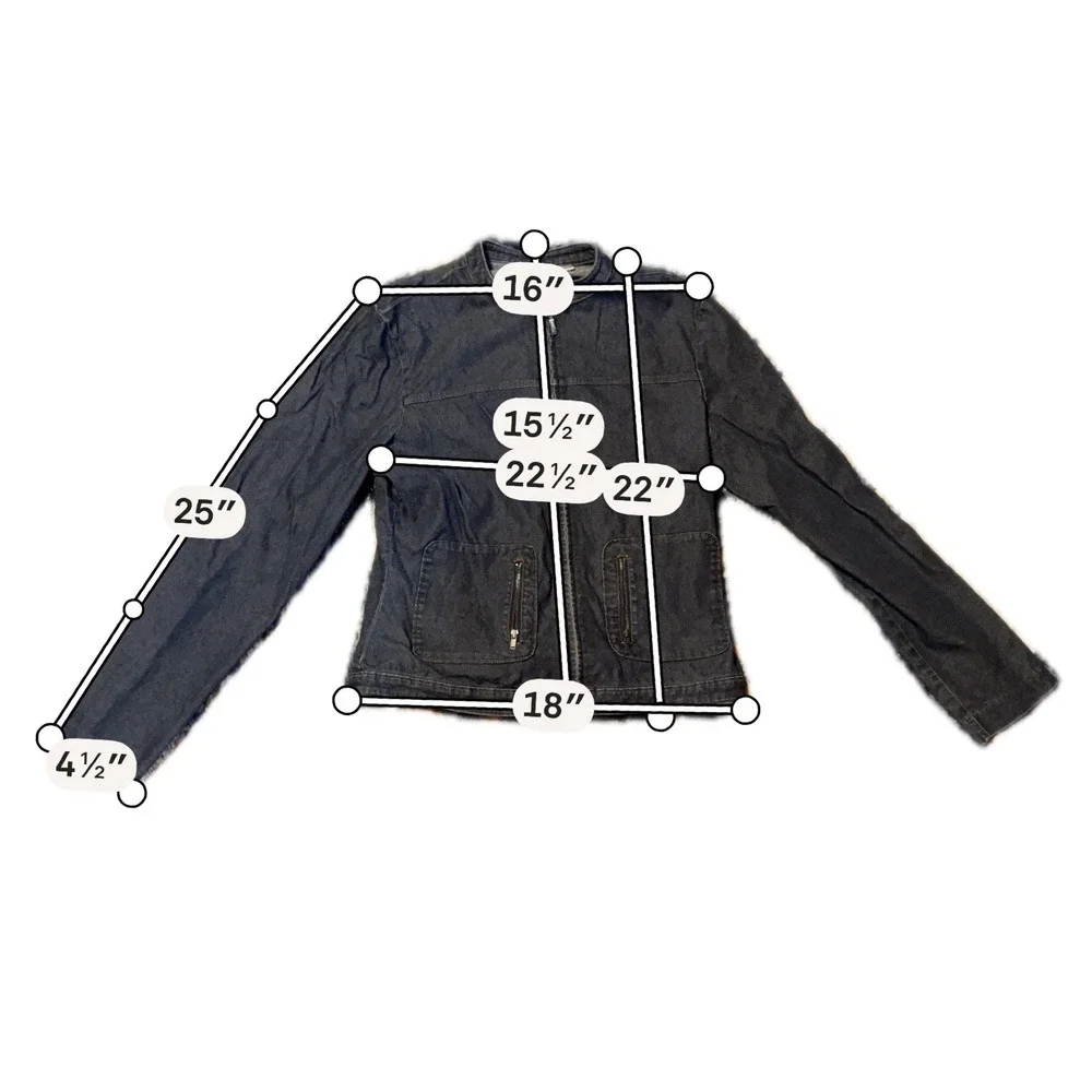 Halogen Women Size Small Blue Denim Zip Up Moto Jacket Mock‎ Neck Stretch